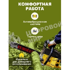 Бензопила EUROLUX GS-4516 1800 Вт (2.45 л.с.) 45 см3 бак 0.55 л шина 40 см шаг цепи 1.5'' 72 звена