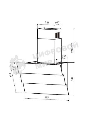 Вытяжка каминная LEX Rio G 600 белая, 60 см, 700 куб. м/ч, 44 дБ