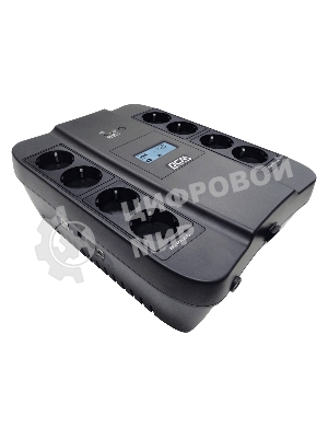 Источник бесперебойного питания Powercom Back-UPS SPIDER, Line-Interactive, LCD, AVR, 1100VA/605W, Schuko, USB, черный (1452054)