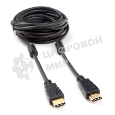 Кабель HDMI Cablexpert CCF2-HDMI4-15, 19M/19M, v2.0, медь, позол.разъем, экран, 2 фер.кольца, 4.5м, черный, пакет
