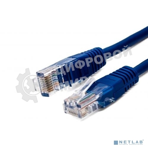 Кабель патч-корд, Filum FL-U5-3M-BL U/UTP 5e cat. 3м, 26AWG(7x0.16 мм), омедненный алюминий (CCA), PVC, синий
