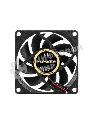 Вентилятор 12В DC ExeGate EX07015S2P (70x70x15 мм, Sleeve bearing (подшипник скольжения), 2pin, 2500RPM, 23dBA)