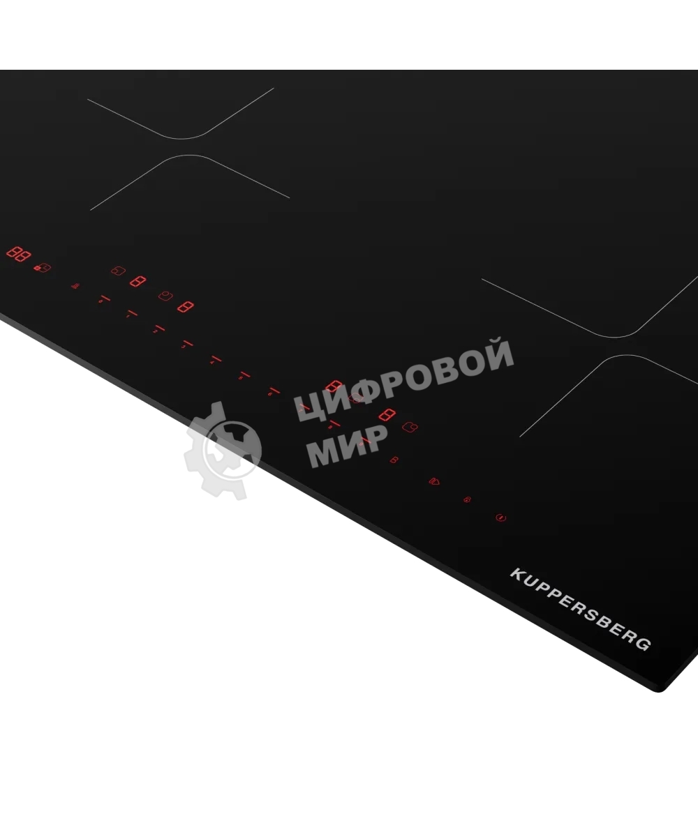 Индукционная варочная панель Kuppersberg ICI 605, индукционная, inverter, High-Tech, 60 см, пауза, таймер, блокировка панели управления, автоматическое отключение, бустер, 9 уровней мощности, прямые края, индикация остаточного тепла, сенсорное управление/invisible, черный