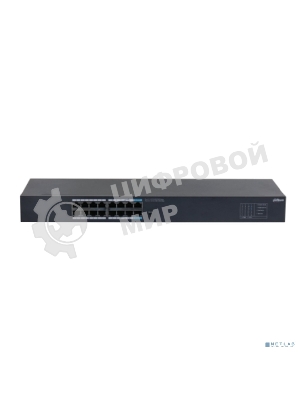 Коммутатор гигабитный 16-портовый неуправляемый Dahua DH-SG1016 16xRJ45 1Gb, коммутация 32 Гбит/с, MAC-таблица 8К, металл