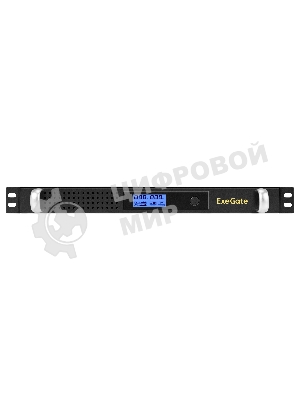Источник бесперебойного питания ExeGate 1U ServerRM UNL-1000.LCD.AVR.6C13.RJ.USB.1U 1000VA/600W, LCD, AVR, 6*C13, RJ, USB, 1U, установка в стойку, черный