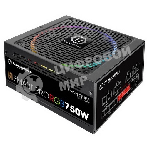 Блок питания Thermaltake Smart Pro RGb (PS-SPR-0750FPCBEU-R), 750Вт, 80 PLUS Bronze, 140мм, модульный, черный