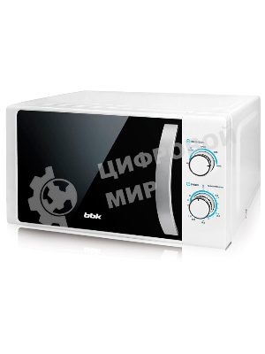 Микроволновая печь BBK 20MWS-711M/WS C белый/серебристый, 20 л, 700 Вт, переключатели - поворотный механизм