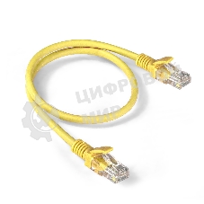 Патч-корд ExeGate EX286376RUS UTP-RJ45-RJ45-5e-0,5M-LSZH-YL, UTP, cat.5e, LSZH, 0.5м, желтый
