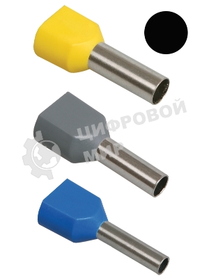 Наконечник-гильза изол. НГИ2 6.0-14 черный (уп. 100 шт) IEK UTE10-D6-0-100