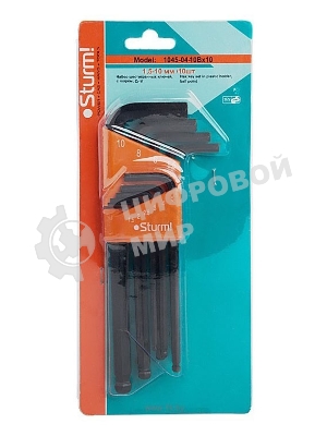 Ключи шестигранные набор Sturm! 1045-04-10Bx10 10шт, 1.5-10мм с ШАРОВИДНЫМ НАКОНЕЧНИКОМ