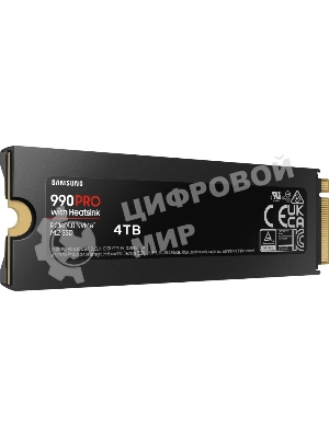 Накопитель SSD Samsung 990 Pro 4Tb, PCIe 4.0 x4, M.2 2280, NVMe, R/W 7450/6900, с радиатором