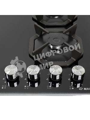 Газовая варочная панель Maunfeld EGHG.64.2CB/G, 4 конфорки, закаленное стекло, черный