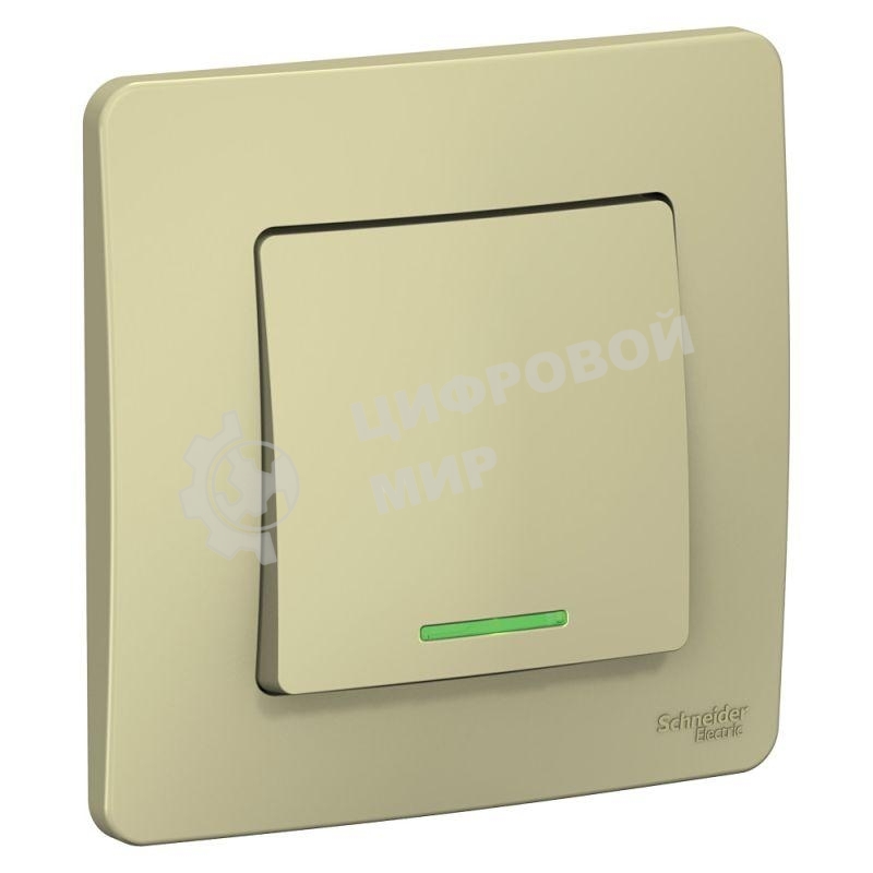 Выключатель 1-кл. СП Blanca (сх.1) 10А 250 В с подсветкой беж. SchE BLNVS010117