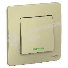Выключатель 1-кл. СП Blanca (сх.1) 10А 250 В с подсветкой беж. SchE BLNVS010117
