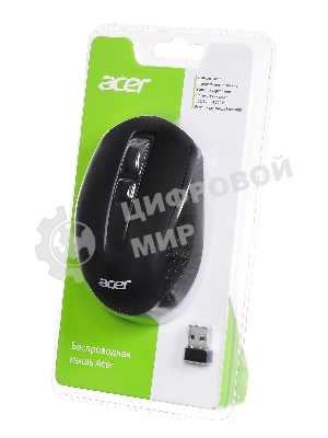 Мышь беспроводная Acer OMR070 черный, 1600 dpi, радиоканал, Bluetooth, USB, кнопки - 6