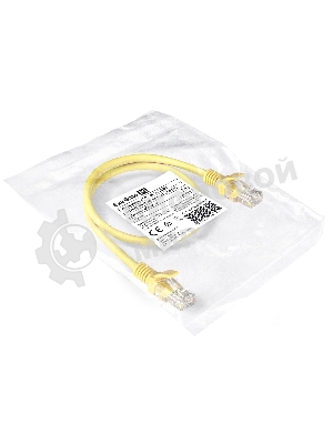 Патч-корд ExeGate EX286376RUS UTP-RJ45-RJ45-5e-0,5M-LSZH-YL, UTP, cat.5e, LSZH, 0.5м, желтый