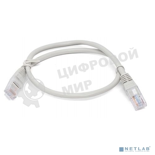Кабель патч-корд, Filum FL-U6-0.5M U/UTP 6 cat. 0.5м, 26AWG(7x0.16 мм), омедненный алюминий (CCA), PVC, серый