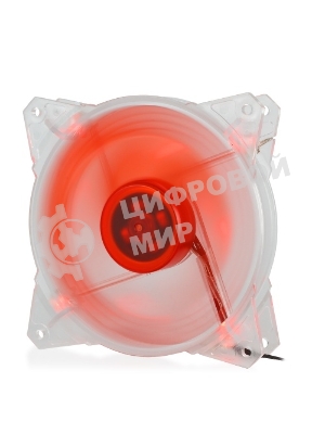 Вентилятор для корпуса Crown CMCF-12025S-1210 прозрачный/красный, 120 мм, 1650 об/мин, 28 дБ, 3 pin