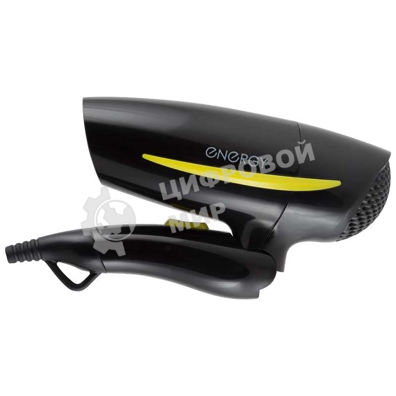 Фен Energy EN-859 чёрный/жёлтый, 1200 Вт, компактный, складная ручка