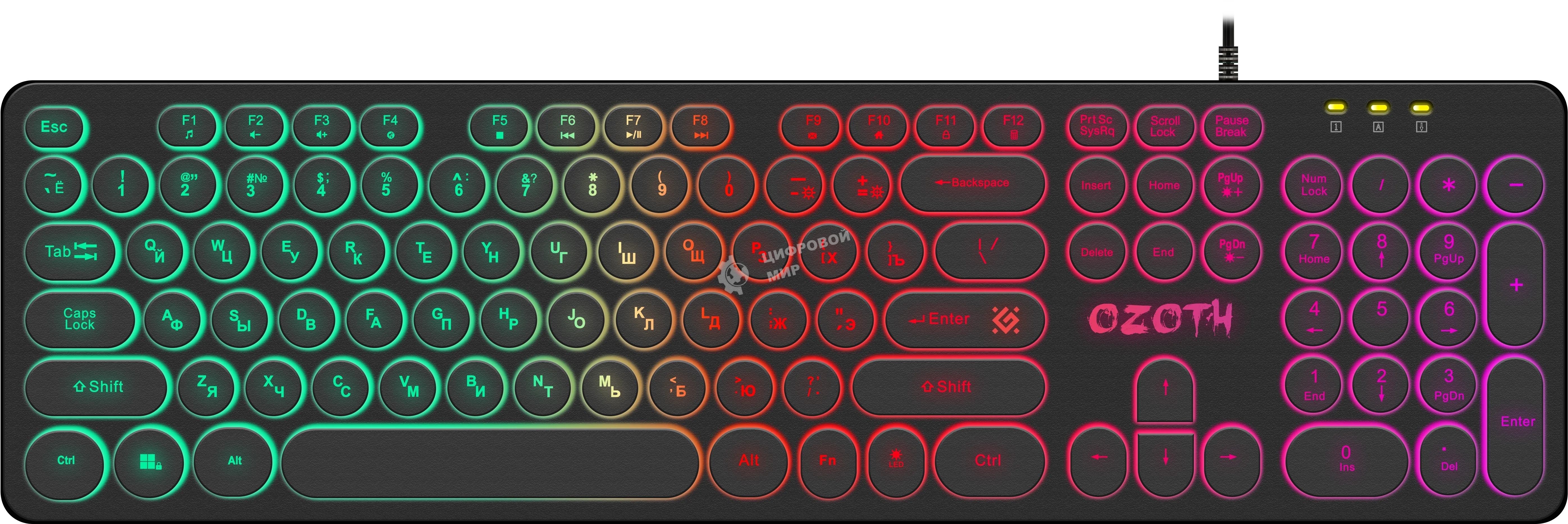 Клавиатура проводная Defender Ozoth GK-106, USB, черный