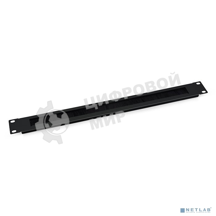 Щеточный ввод Cabeus, 1U, 43х432х12 мм (ВхШхГ), для шкафов, черный