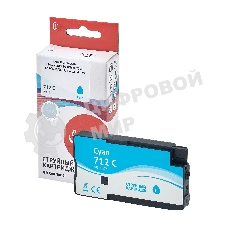 Картридж струйный Sakura 3ED67A (№712 Cyan) для HP, голубой, водорастворимый тип чернил, 29 мл.