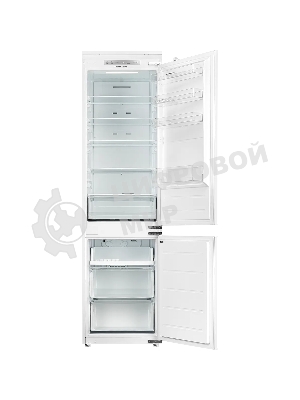 Встраиваемый холодильник Kuppersberg RBN 1961, High-Tech двухкамерный, полезный объем 334 л, суперохлаждение, суперзаморозка, функция отпуск, перевешиваемые двери (door slider), электронное управление, звуковая индикация открытой двери, NoFrost, зона свежести, LED освещение, инвертерный компрессор, энергоэффективность А++, уровень шума 35 дБ, белый