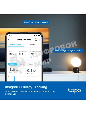 Умный сетевой фильтр TP-Link Mini Smart Wi-Fi Plug, Energy Monitoring, Matter