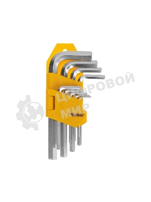 Набор ключей имбусовых HEX Kranz 1,5-10 мм, CrV, 9 шт.