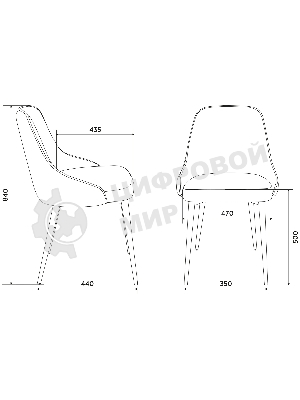 Стул для кухни Бюрократ KF-5_2 комплект 2 шт фиолетовый зигзаг металл черный на ножках