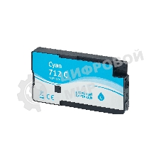 Картридж струйный Sakura 3ED67A (№712 Cyan) для HP, голубой, водорастворимый тип чернил, 29 мл.