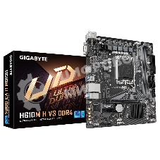 Материнская плата Gigabyte H610M H V3 DDR4, LGA 1700, Intel H610, 2xDDR4, 4xSATA, 1xM.2, 1xPCIe 4.0 x16, 1xPCIe x1, 1xHDMI, 1x 1Gb LAN, 2xUSB-A 3.2 Gen 1, 4xUSB-A 2.0, 3x 3.5 мм, 7.1, mATX