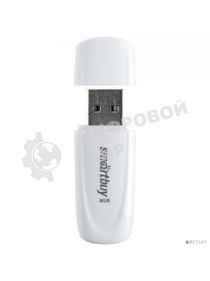 Флешка USB Smartbuy Scout White (SB008Gb2SCW), 8Gb, USB 2.0, R/W 15/8, белый