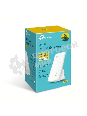 Усилитель Wi-Fi сигнала TP-Link AC750 OneMesh WiFi Range Extender, 300Mbps at 2.4G and 433Mbps at 5G, compact house with internal antennas, 1 10/100Mbps Ethernet port, WPS button for quick setup, Smart Indicator for best location, support OneMeshTMtechnology (802.11k/v seamless r