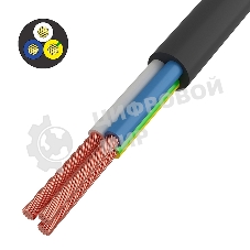 Провод соединительный ПВС Rexant 3x1,5 мм², черный, длина 10 метров, ГОСТ 7399-97