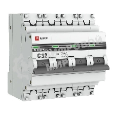 Выключатель автоматический модульный 4п C 32А 4.5кА ВА 47-63 PROxima EKF mcb4763-4-32C-pro