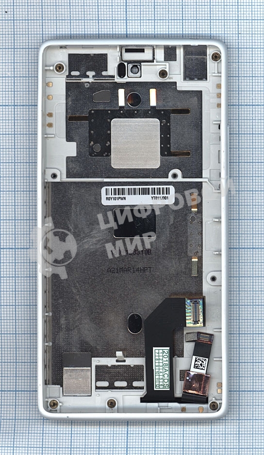 Дисплей для Yota YotaPhone 1 C9660 черный с белой рамкой