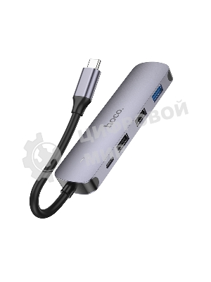 Разветвитель USB-C Hoco HB27 4порт. серый