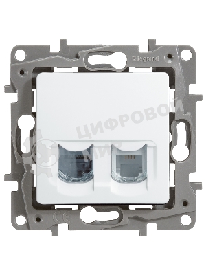 Розетка компьютерная ETIKA RJ11+RJ45 кат. 5 UTP, белый ETIKA Розетка RJ11+RJ45 кат. 5 UTP, белый