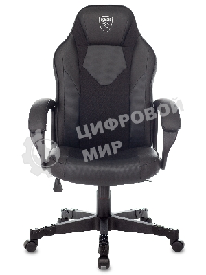 Кресло игровое Zombie GAME 17 черный, текстиль/эко.кожа, крестовина пластик