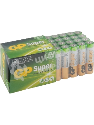 Алкалиновые батарейки GP Super Alkaline G-Tech 24А ААA - 40 шт. в пленке