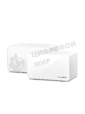 Домашняя Mesh Wi‑Fi система AX6000 Whole Home Mesh Wi-Fi 6 SystemSPEED: 1148 Mbps at 2.4 GHz + 4804 Mbps at 5 GHzSPEC: Internal Antennas, 1× 2.5 Gbps Port (WAN/LAN auto-sensing), 2× Gigabit Ports (WAN/LAN auto-sensing), 1024-QAM, OFDMA, HE160FEATURE: MERCUSYS APP, Router/AP