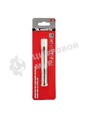 Сверло по керамической плитке и стеклу Matrix, 8 мм, 6-гр хвостовик