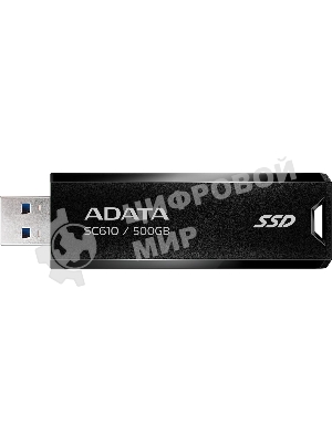 Внешний SSD ADATA SC610, 500Gb, USB Type-A, R/W 550/500 Mb/s черный