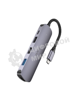 Разветвитель USB-C Hoco HB27 4порт. серый