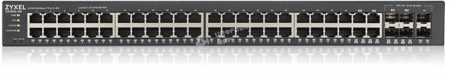 Коммутатор Zyxel GS1920-48v2 Hybrid Smart switch Zyxel Nebula Flex, 44xGE, 4xCombo (SFP/RJ-45), 2xSFP, Standalone/cloud management