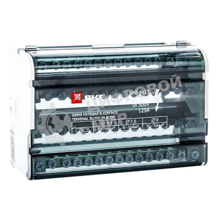 Шина нулевая в корпусе 4х15 EKF sn0-4x15