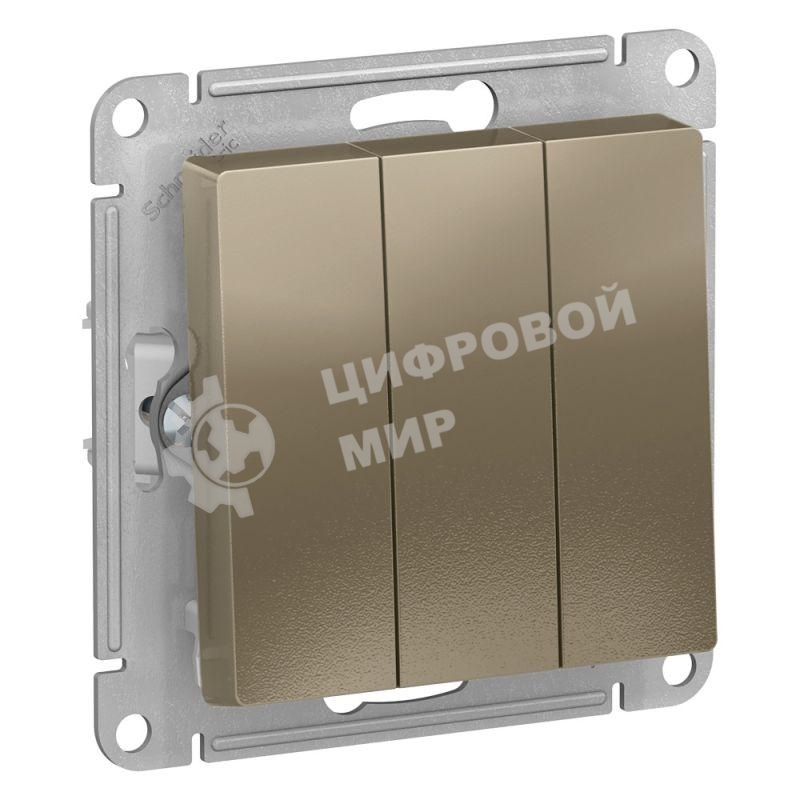 Механизм выключателя 3-кл. AtlasDesign (сх.1+1+1) 10АХ шампань SchE ATN000531