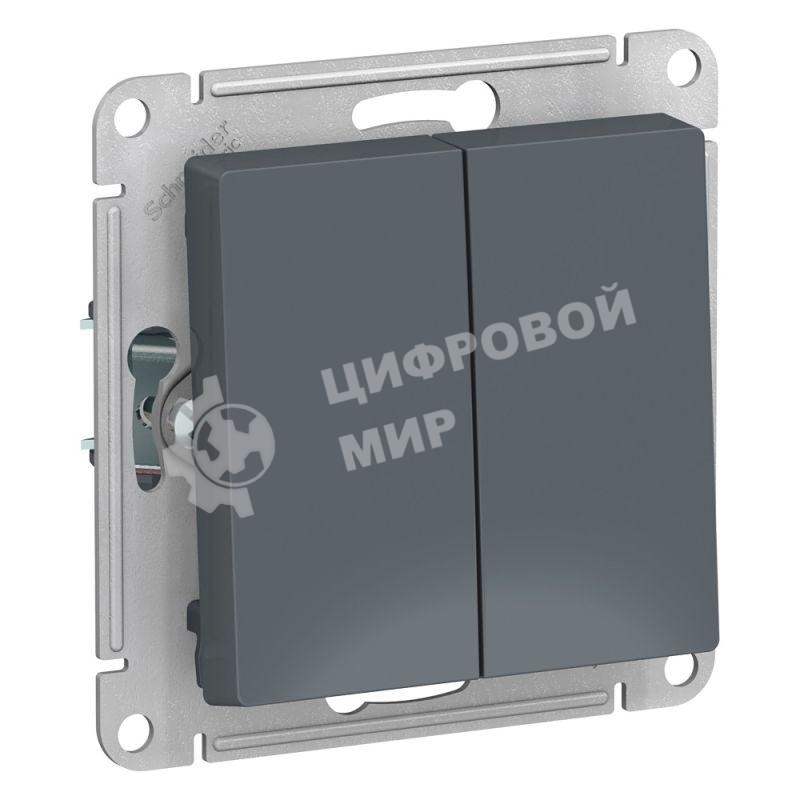 Механизм выключателя 2-кл. СП AtlasDesign 10А IP20 (сх. 5) 10AX грифель