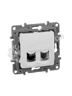 Розетка компьютерная ETIKA RJ11+RJ45 кат. 5 UTP, белый ETIKA Розетка RJ11+RJ45 кат. 5 UTP, белый